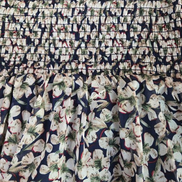 Lulus Floral Dress Smocked Short Sheer Long‎ Sleeve Sz S **Read Description** - Picture 3 of 6